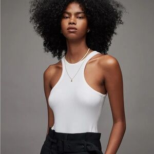 All saints off white ribbed Norma bodysuit
